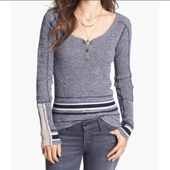 Free People Sweaters - Free people sock monkey navy combo sweater